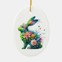 Blume Power Bunny Rabbit Keramik Ornament