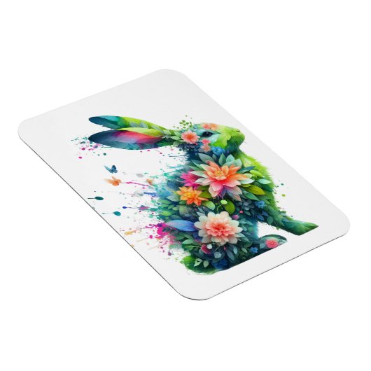 Blume Power Bunny Rabbit Magnet (Rechte Seite)
