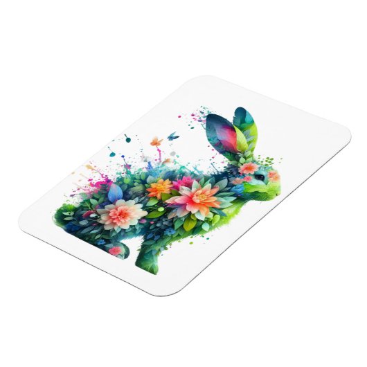 Blume Power Bunny Rabbit Magnet (Linke Seite)