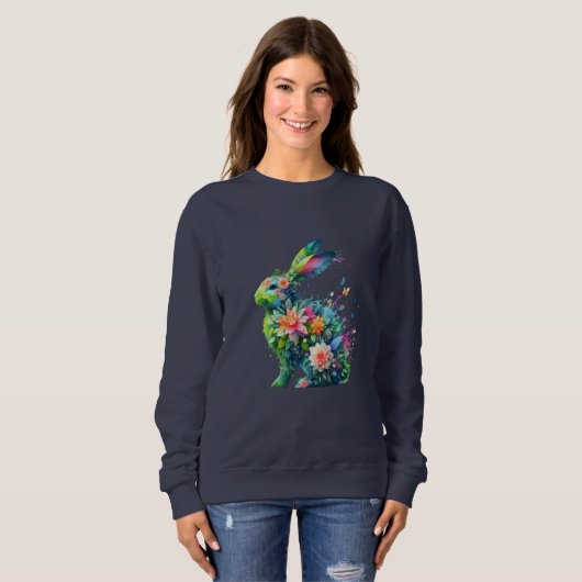 Blume Power Bunny Rabbit Sweatshirt (Vorne ganz)
