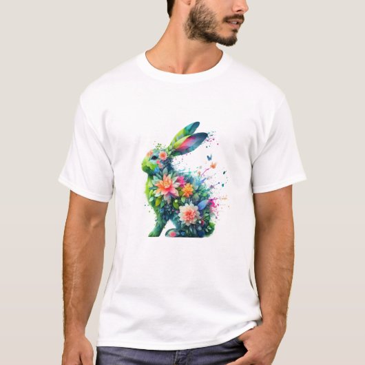 Blume Power Bunny Rabbit T-Shirt (Vorderseite)