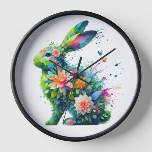 Blume Power Bunny Rabbit Uhr