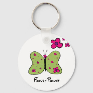 Blume Power Butterfly Schlüsselkette Schlüsselanhänger