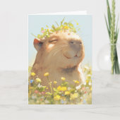 Blume Power Capybara Karte (Vorderseite)
