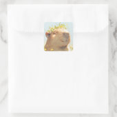 Blume Power Capybara Quadratischer Aufkleber (Tasche)
