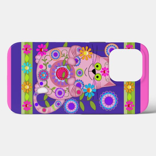 Blume Power Cat Case-Mate iPhone Hülle (Rückseite (Horizontal))