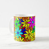 Blume Power Collage Kaffee Tasse (Vorderseite Links)
