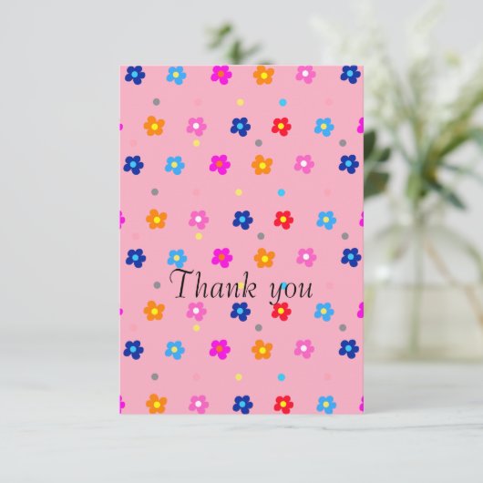 Blume Power Danke Karte (Stehend Vorderseite)