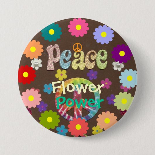 Blume Power der 1960er Jahre Button (Vorderseite)