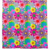 Blume Power der 1970er Jahre Duschvorhang (Vorderseite)