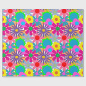 Blume Power der 1970er Jahre Geschenkpapier (Flach)