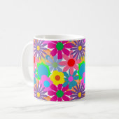 Blume Power der 1970er Jahre Kaffeepause Tasse (Vorderseite Links)
