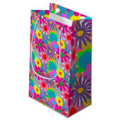 Blume Power der 1970er Jahre Kleine Geschenktüte (Rückseite Schrägansicht)