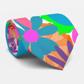 Blume Power der 1970er Jahre Krawatte (Gerollt)