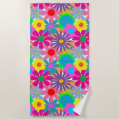 Blume Power der 1970er Jahre Strandtuch (Vorderseite)