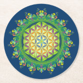 Blume Power des Lebens / Lebensgefühl - Grün Runder Pappuntersetzer (Vorderseite)