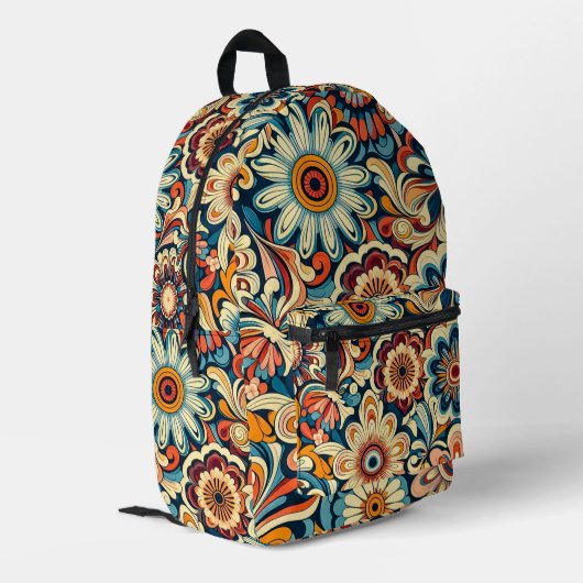 Blume Power Design-Backpack Bedruckter Rucksack (Rückseitige Ecke links)