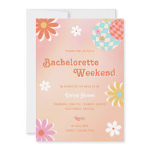 Blume Power Disco Bachelorette Einladung