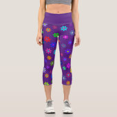 Blume Power Dusche - farbiges Muster 1 Capri Leggings (Vorderseite)