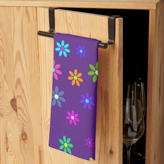 Blume Power Dusche - farbiges Muster 1 Geschirrtuch (Drittel gefaltet)
