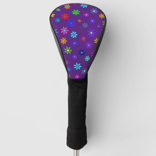 Blume Power Dusche - farbiges Muster 1 Golf Headcover (Vorderseite)