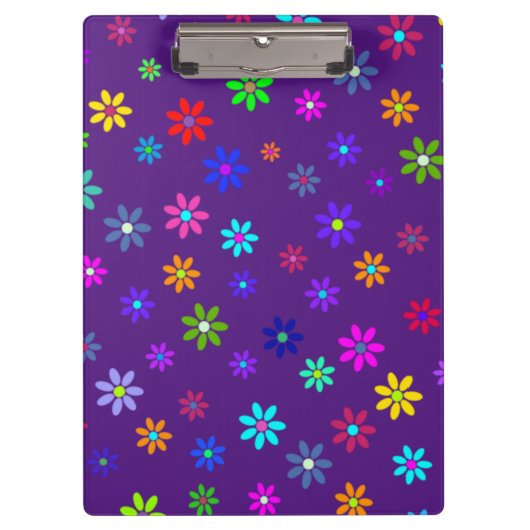 Blume Power Dusche - farbiges Muster 1 Klemmbrett (Vorderseite)