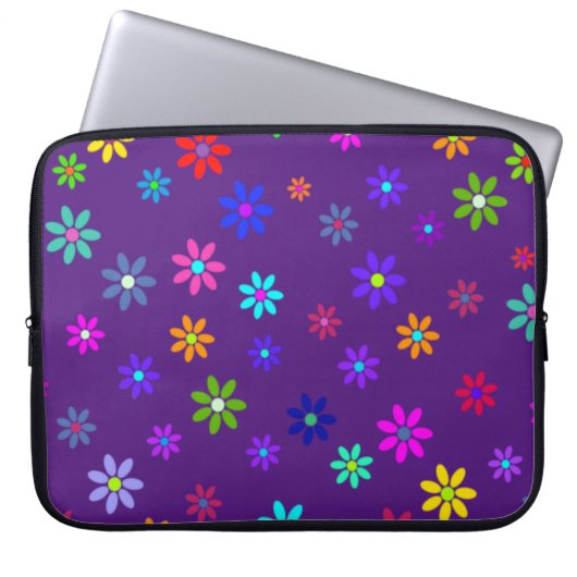 Blume Power Dusche - farbiges Muster 1 Laptopschutzhülle (Vorderseite)
