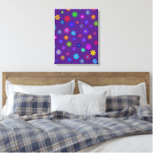 Blume Power Dusche - farbiges Muster 1 Leinwanddruck (Insitu (Schlafzimmer))