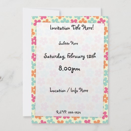 Blume Power Einladung (Rückseite)