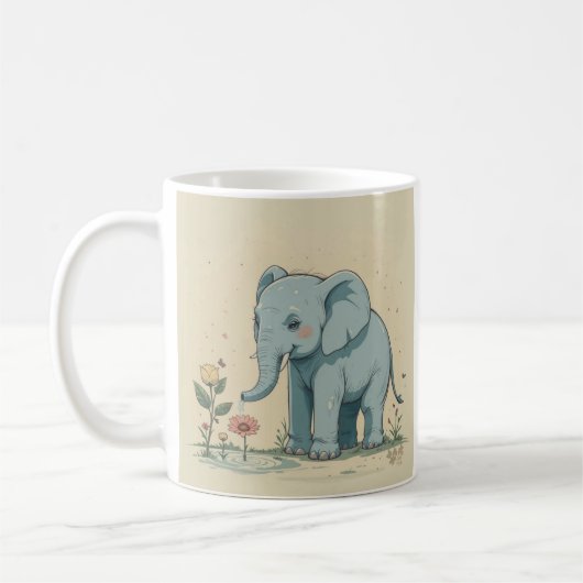 Blume Power Elefant: Naturgärtner Kaffeetasse (Links)