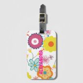Blume Power farbenfroh rosa Gepäckanhänger (Vorderseite Vertikal)