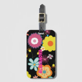 Blume Power farbenfroh rosa Gepäckanhänger (Vorderseite Vertikal)