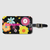 Blume Power farbenfroh rosa Gepäckanhänger (Vorderseite (Horizontal))