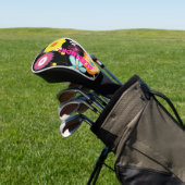 Blume Power farbenfroh rosa Golf Headcover (In SItu)