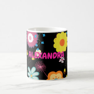 Blume Power farbenfroh rosa Kaffeetasse