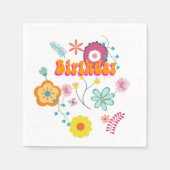 Blume Power farbenfroh rosa Serviette (Vorderseite)