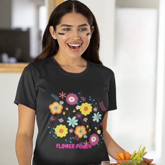 Blume Power farbenfroh rosa T-Shirt