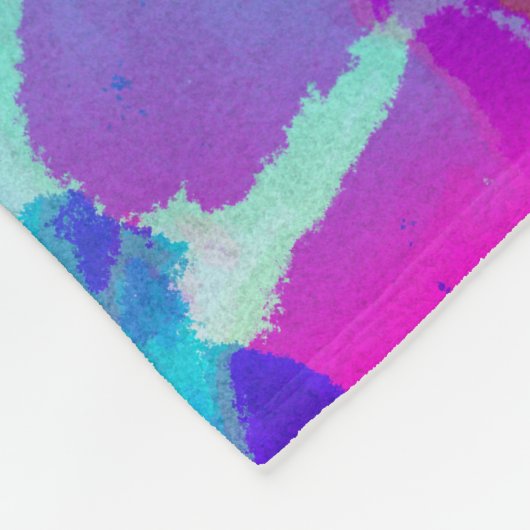 Blume Power - Farblich spiralfarbenes Batik-Muster Fleecedecke (Ecke)