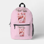 Blume Power Flamingo | Rosa- und Blumendesign Bedruckter Rucksack (Vorderseite)