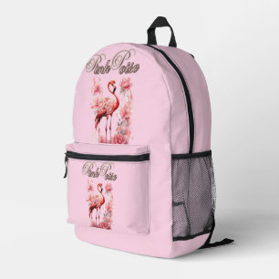 Blume Power Flamingo   Rosa- und Blumendesign Bedruckter Rucksack