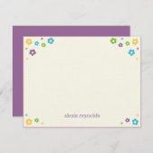 Blume Power Flat Dankeschön Karte - Lila (Vorne/Hinten)