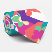 Blume Power Flora Fun Bold 70er Retro Krawatte (Gerollt)