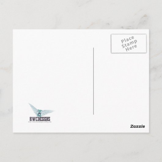 Blume Power Fraktal Postkarte (Rückseite)