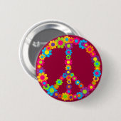 Blume Power Frieden Button (Vorne & Hinten)