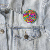 Blume Power Frieden | Farbwellen Button (Beispiel)
