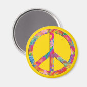 Blume Power Frieden | gelb Magnet (Vorderseite/Rückseite)