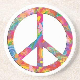Blume Power Frieden Getränkeuntersetzer