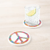 Blume Power Frieden Getränkeuntersetzer (Seite)