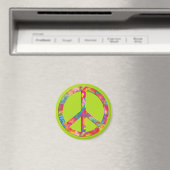 Blume Power Frieden | hellgrün Magnet (In Situ (Geschirrspüler))