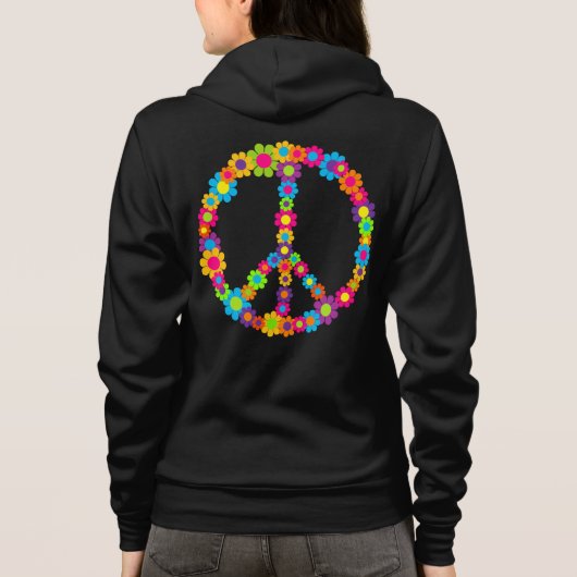 Blume Power Frieden Hoodie (Rückseite)